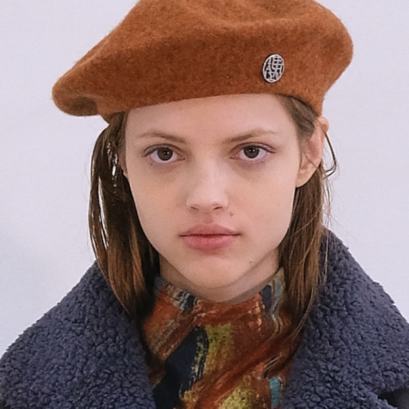 

THE ASHLYNN GLORIA II logo WOOL BERET (5 COLORS) GREY