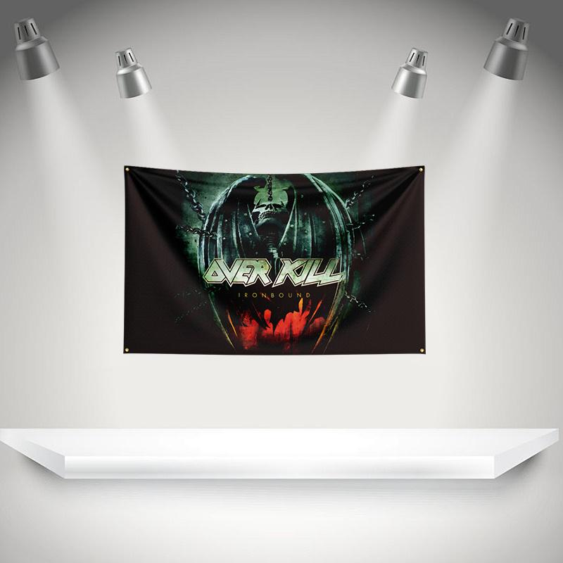 O-overkills Flag Rock Music Band Banner HD Printing Tapestry Exhibition, Music Band Fans, Garage Decor