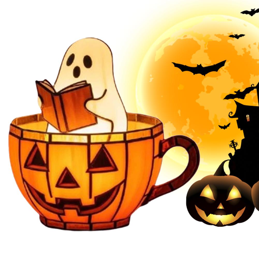 LED Halloween Ghost Night Light Battery Powered Cute Ghost Lamp Multi-Purpose Ghost-Themed Mood Light for Halloween Party