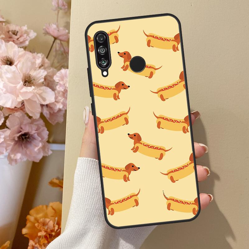 

Cartoon Dachshund Sausage Dog For Huawei Nova 7i 8i 11i 12i 12s Y73 Y70 Y90 Y60 Y72 Y61 Y91 9 10 SE P30 Pro P40 Lite Case Huawei Nova 8i