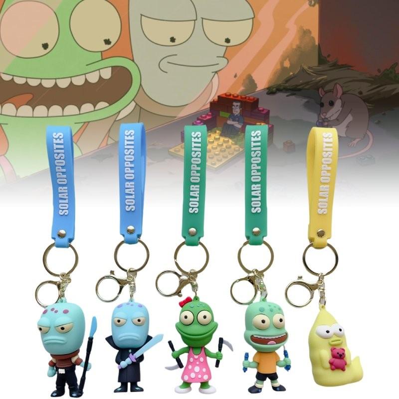 Creative Cartoon Alien Keychain Pvc Keyring For Fun Gift Ideas Unique Modern Art Style