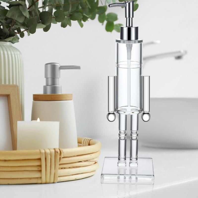 Nutcrackers Liquid Soap Dispenser with Pump Mechanism Visible Remaining Level Soap Container For Bathroom Decoration