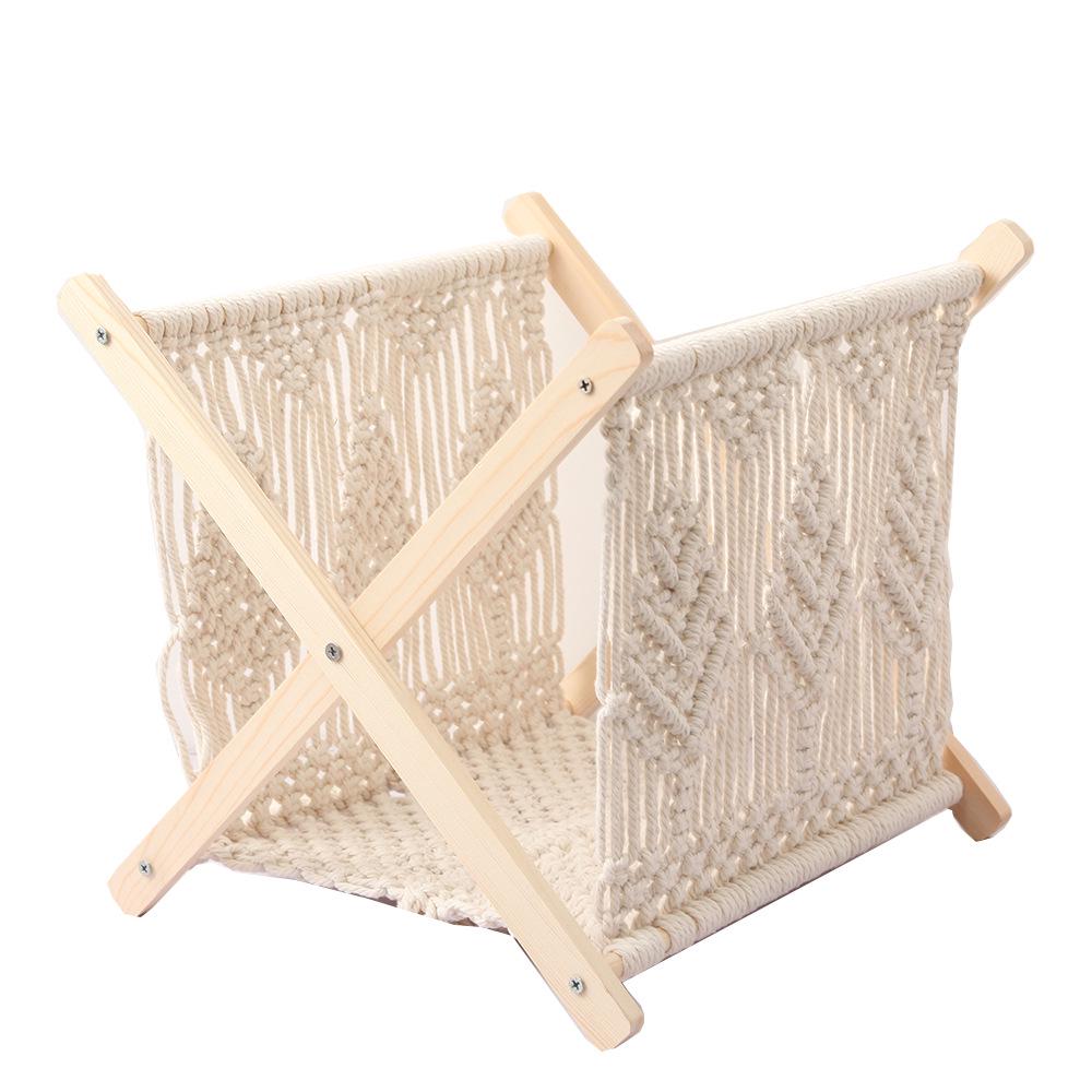 Nordic Cotton Rope Woven Magazine & Book Rack - Creative Floor-Standing Display