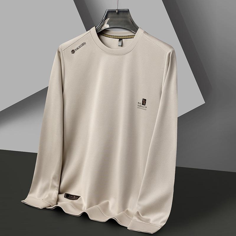 

Весна и осень, новая мужская футболка с длинным рукавом для среднего и молодого возраста, не требующая глажки, с длинным рукавом и защитой от морщин XXL