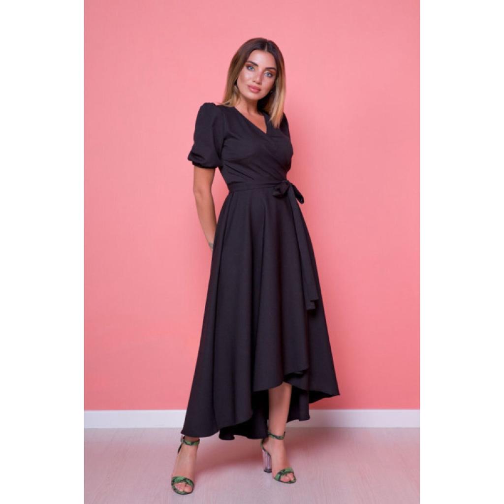 Women's Black Plus Size Asymmetrical Cut Dress