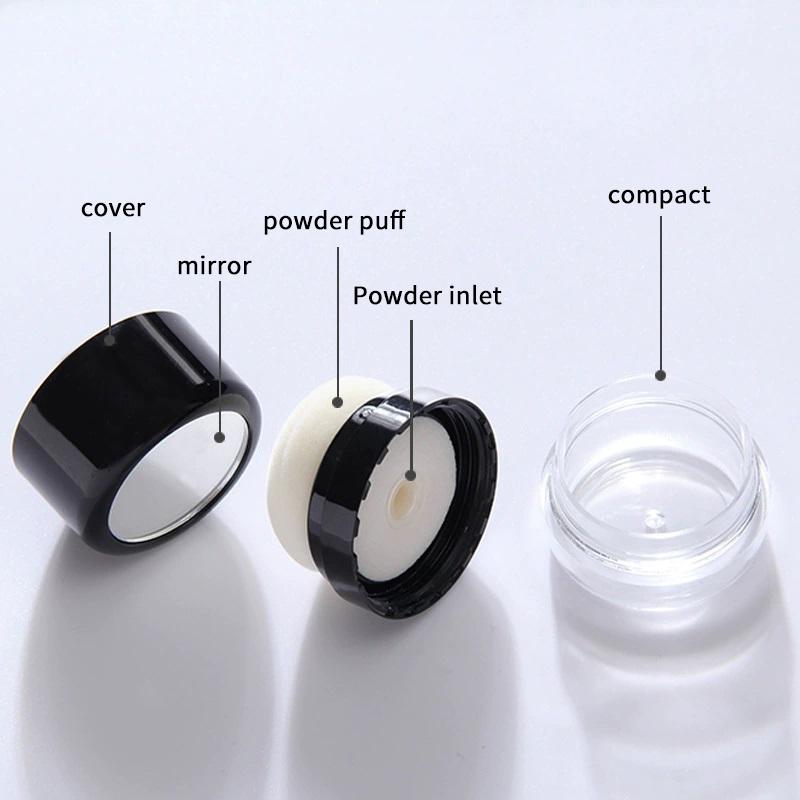 Portable Loose Powder Box With Mirror Travel Powder Case With Mushroom Sponge Puff Cosmetic Case Blusher Powder Jar Container