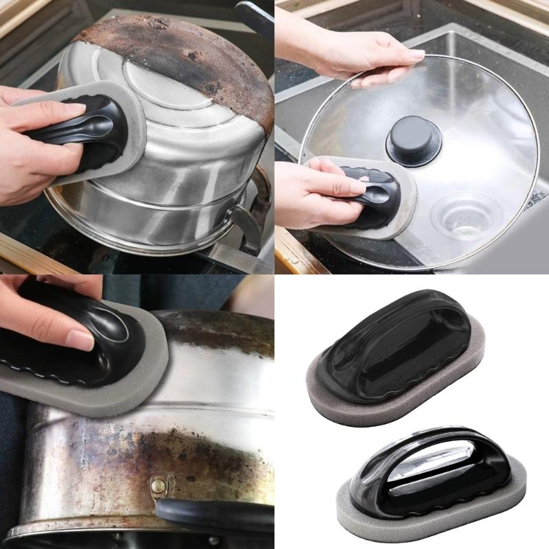 Emery Sponge Scrubber Carborundums Sponge Handle For Effortlessly Cleaning Of Stubborn Stains In Kitchen Bathroom