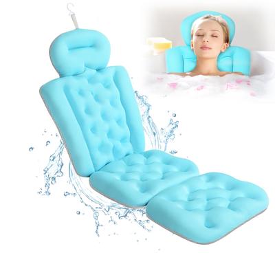51x16inches Full Body Bath Pillow for Bathtub, Bath Pillows for Tub with Mesh Laundry Bag & Non-Slip Suction Cups