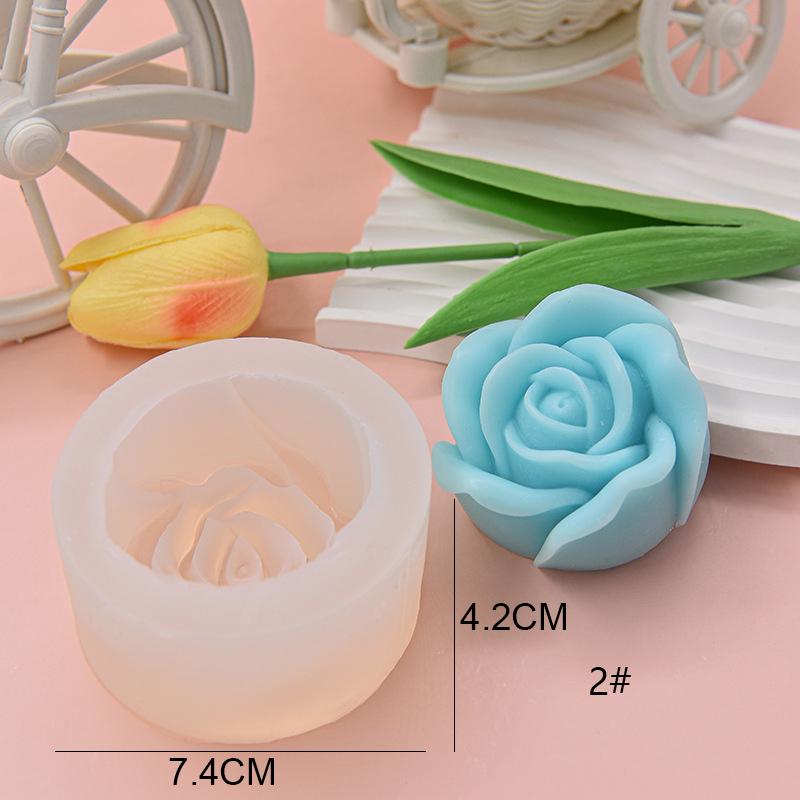 3D Flower Series Silicone Candle Mold Home Handmade Rose/Peony Scented Candle Making Supplies Diy Chocolate Cake Baking Tools