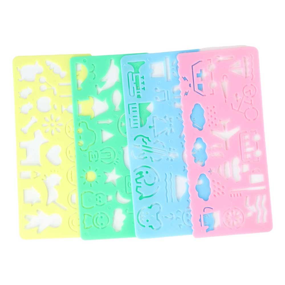 DIY Craft Cartoon Spirograph Plastic Drawing Rulers School Painting Supplies Painting Template