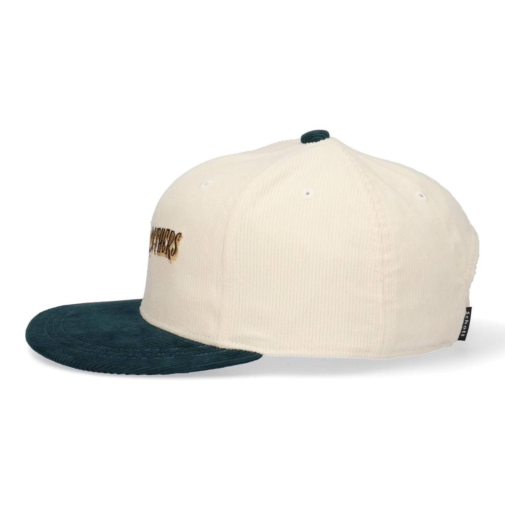 Schott Brother Logo Corduroy Flat Visor Cap (White)