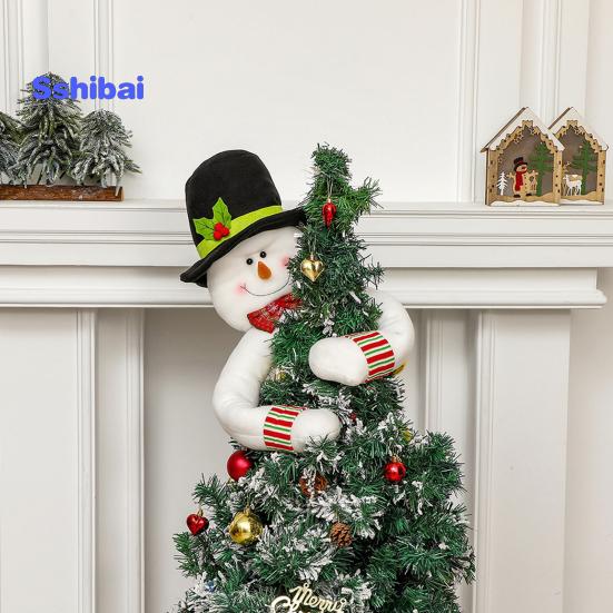 Weihnachtsbaumspitze mit Cartoon-Motiv, langer Arm, Weihnachtsmann, Schneemann, wiederverwendbar, Urlaubsdekoration, Weihnachtsbaumdekoration, Partyzubehör