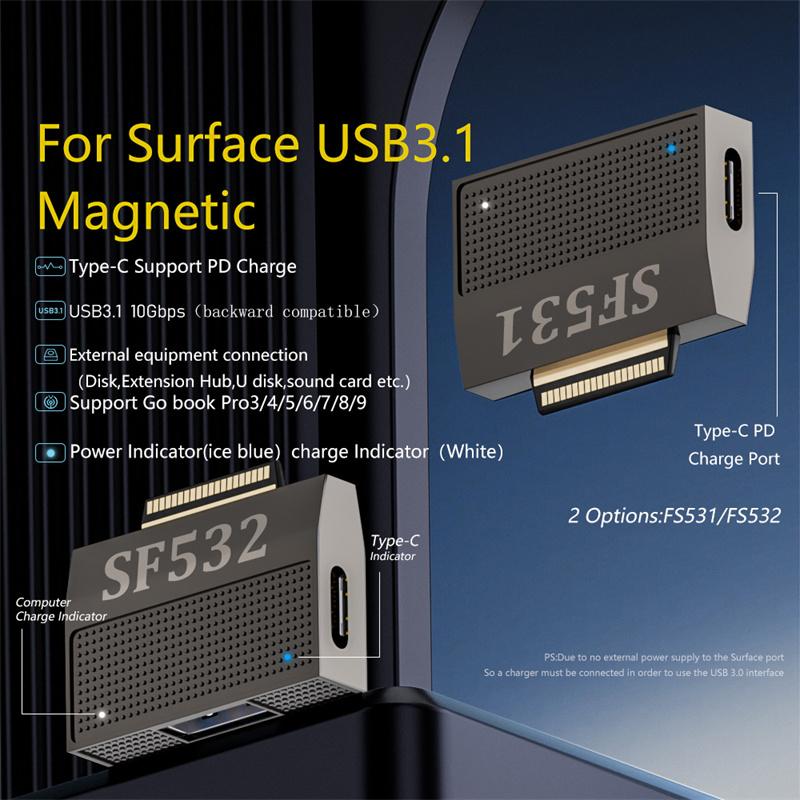 

For Microsoft Surface Pro 9/8/7x/6/5/Go 2/3 Expansion Power Adapter Data Converter (SF532) As Shown A