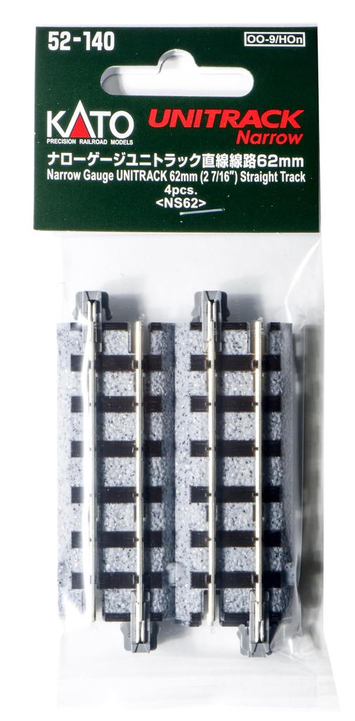 KATO Narrow Gauge Unitrack Straight Track 62mm Model Railway Supplies (4 Pieces) 52-140 -