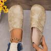 Women's Round-toe Flat Size-large Women's Shoes, Velcro Solid-color Casual Breathable Loafers, Mom Shoes