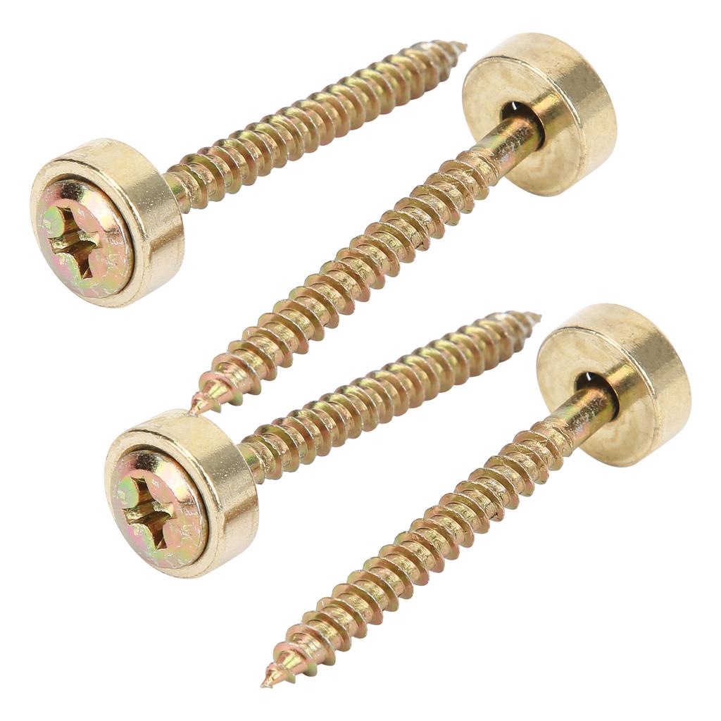 4 Sets Guitar Neck Joint Bushing Set Metal Ferrule Bolt with Screw Accessory for Electric BassGold