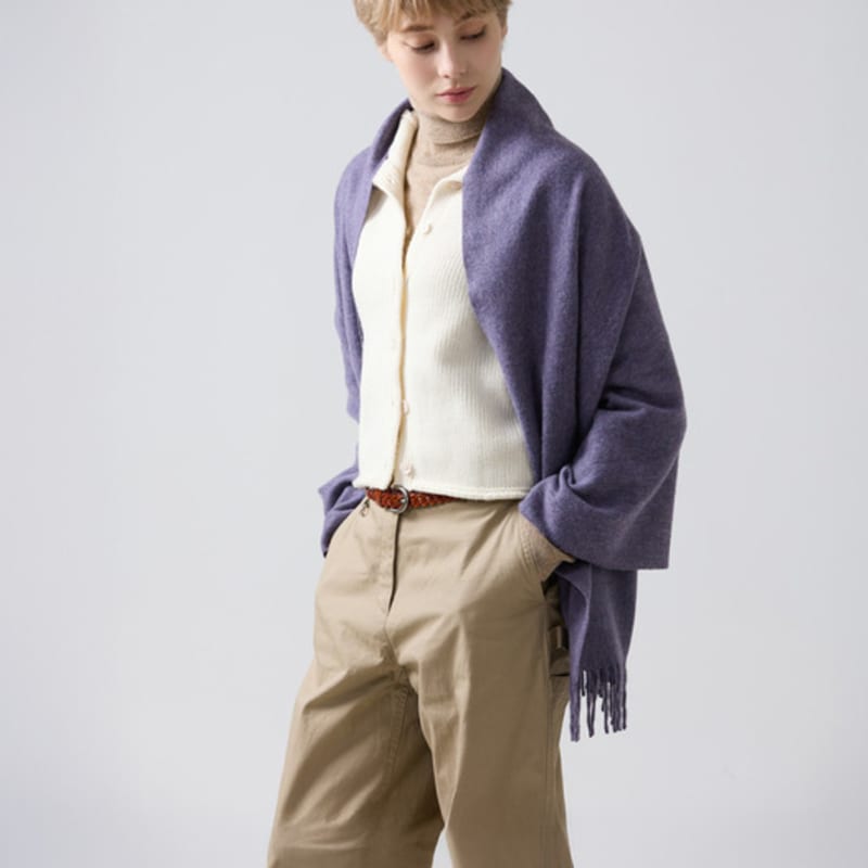 ABRAHAM MOON Merino Wool Shawl 70cm - Lavender