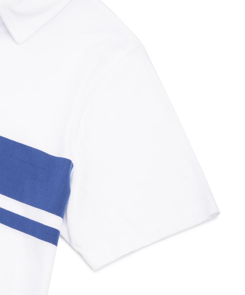 BROOKS BROTHERS Chest Stripe Vintage Polo Shirt (White/Blue) (Bbntmm8732Aem)