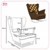 Carol Duo Family Furniture Yellow Brown Dark Beige Velvet Wingback Rocking Chair