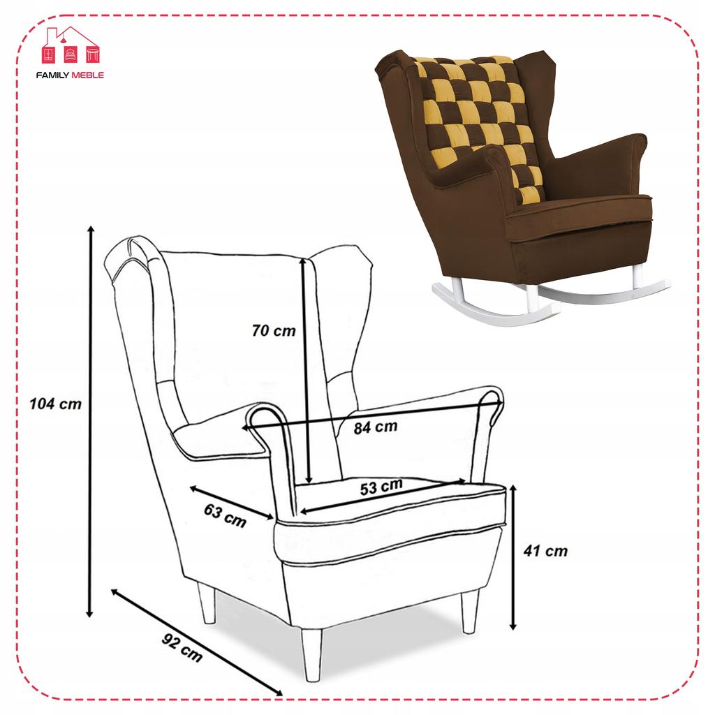 Carol Duo Family Furniture Yellow Brown Dark Beige Velvet Wingback Rocking Chair