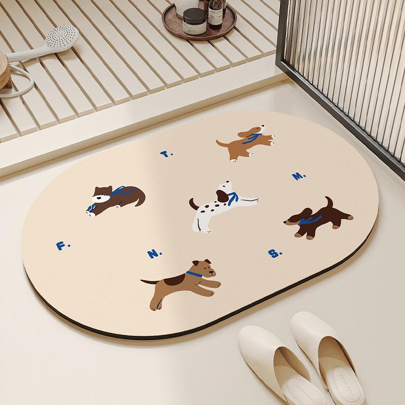 

Bathroom floor mat, bathroom toilet door diatomaceous mud quick drying foot mat 40x60cm15.7x23.6in