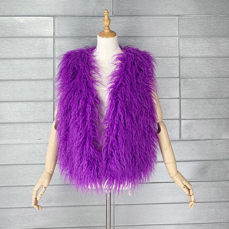 Autumn Winter Eco-Friendly Fur Women's Vest Artificial Fur Lamb Wool Warm Sleeveless Coat Clothing