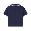 Fila Original Fashion Simple Classic Retro Casual Elegant Versatile Comfortable Woven Short Sleeve Polo Knit Top Women Tops Starry-Blue F51W629401FNV