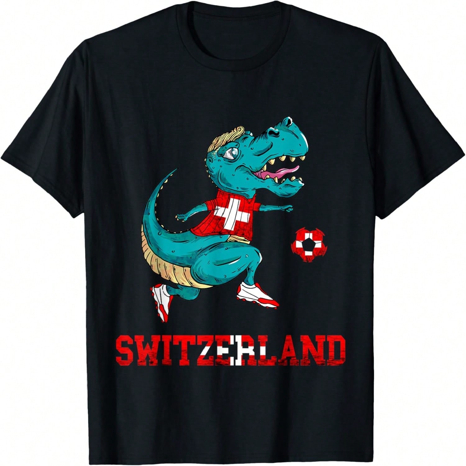 Swiss Football Team T-Rex Swiss Roots Switzerland Swiss Flag T-Shirt S разноцветный
