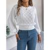 Women's Oversized Relaxed-Fit Solid-Colour Cable-Knit Long-Sleeved Tapered-Waist Pullover Sweater for Autumn/Winter Women's Knitted Sweater