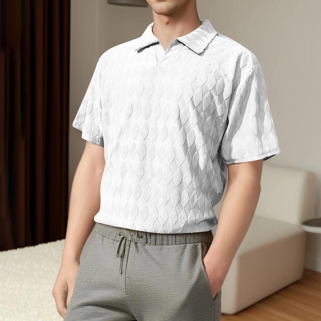 Herren Einfarbiges V-Ausschnitt Oberteil Herren Sport Kurzarmshirt