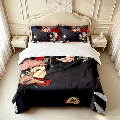 Jujutsu Kaisen (19) Conjunto de 3 peças macio e confortável um presente ideal para família e amigos Inclui uma capa de edredom e duas fronhas