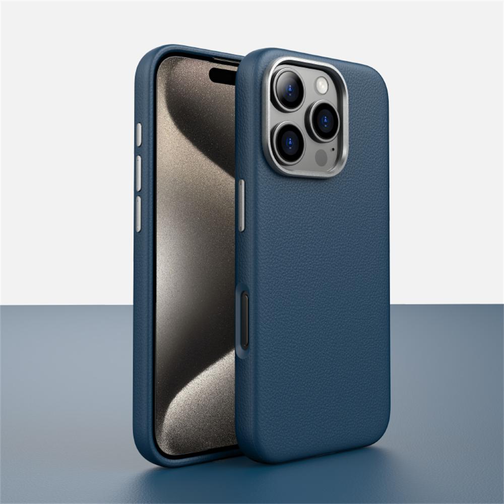 Luxusní business PU kožené pouzdro Magsafe pro IPhone 16 Pro Max 15 14 Lehké Tenké S pocitem kůže Jednobarevné Magnetické Bezdrátové nabíjení Nárazuvzdorný Ochranný kryt