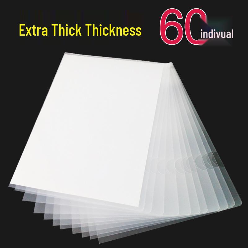 A4 Single Sheet L-Type Transparent Folder - Thickened Two-Page File Sleeve