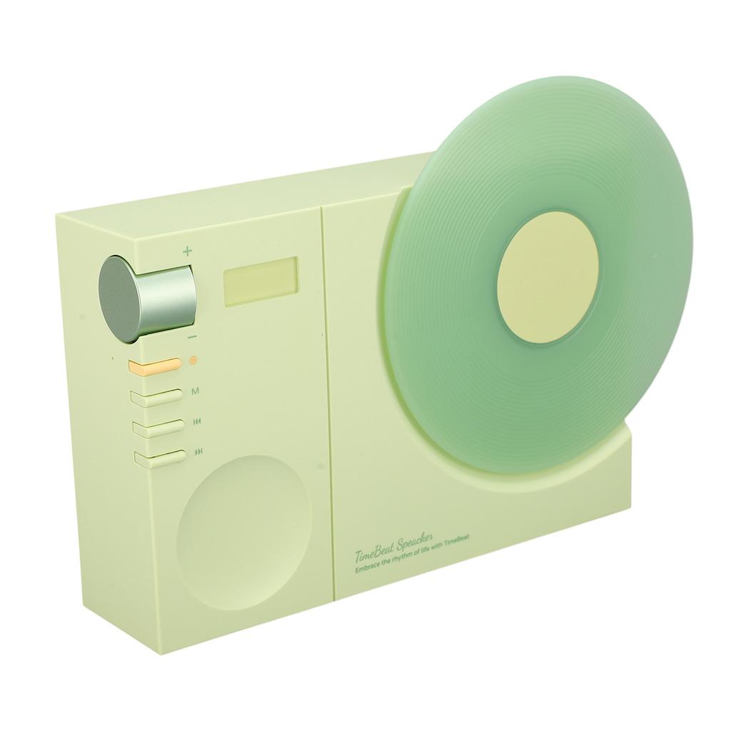 Vintage   Record Player     Speaker USB Rechargeable Old Fashioned Portable Wireless Speaker with Time Display