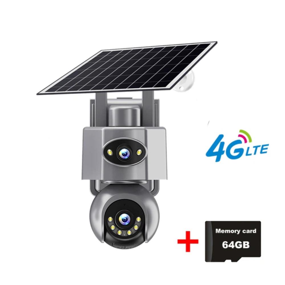 4G/WiFi Solar IP Camera with Dual Lens – PTZ, 8MP, 10X Zoom, Outdoor Surveillance System with Built‑in Battery