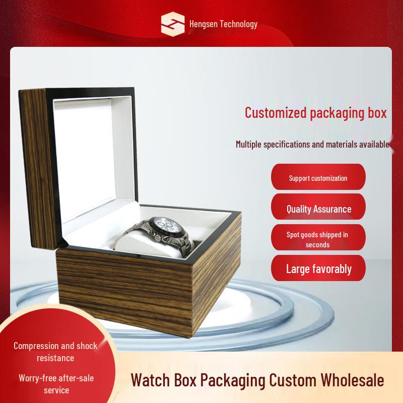 Solid Wood Painted Jewelry and Watch Box with Flip Lid - High-End Gift Packaging In Stock