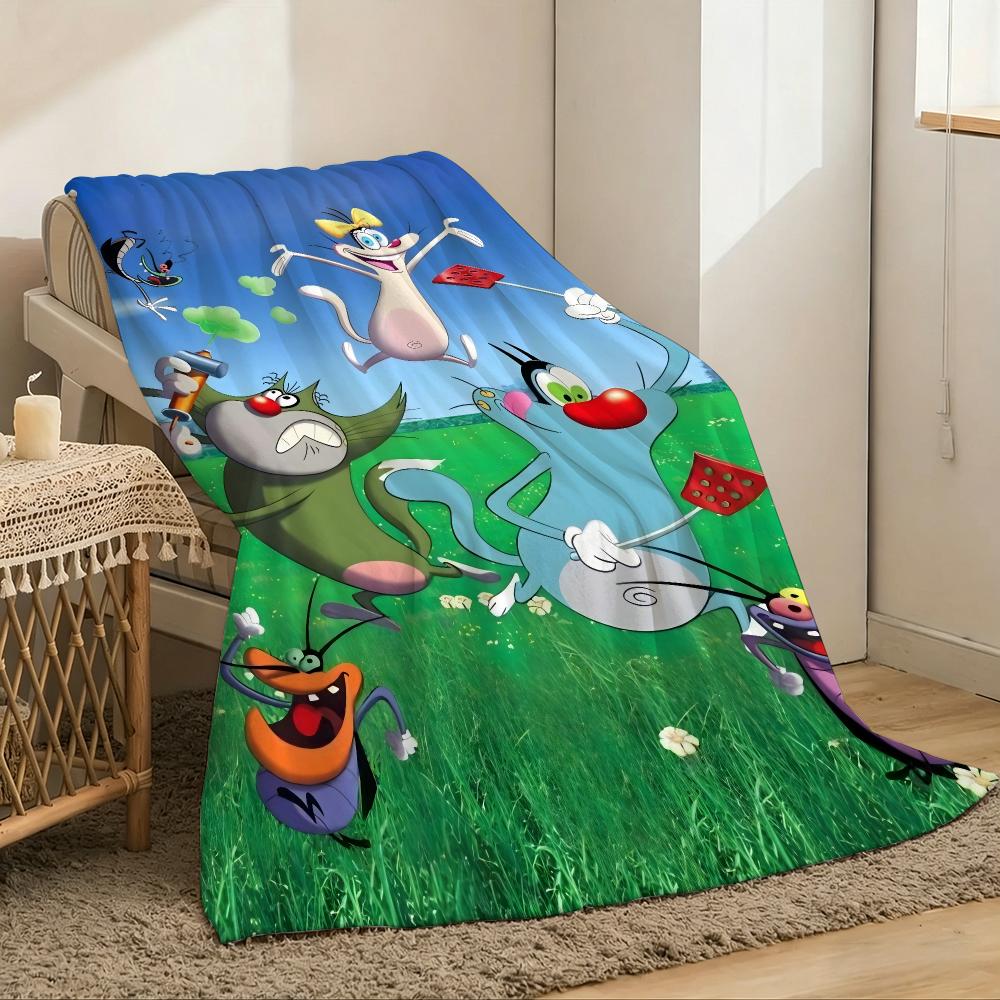 O-oggys and the Cockroaches Throw Lightweight 240g Flannel Blanket Soft Skin-friendly for Summer Cooling
