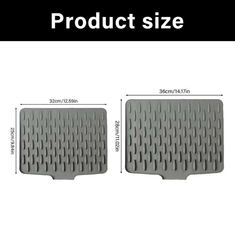 Thickened Heatproof Silicone Drying Mat With Sloped Designs Nonslip Base For Kitchen Counter Protections