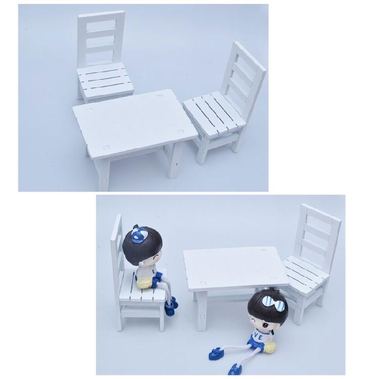 Miniature Kitchen Table And Chairs Set Wooden Dollhouses Furniture For 1/6 Scale Doll Decors