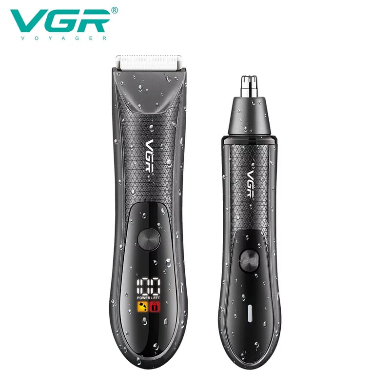 New Electric Body Hair Trimmer Full Body Washable Stainless Steel Men's Universal Shaving LCD Digital Display  Nose Hair Trimmer  Safe Trimming