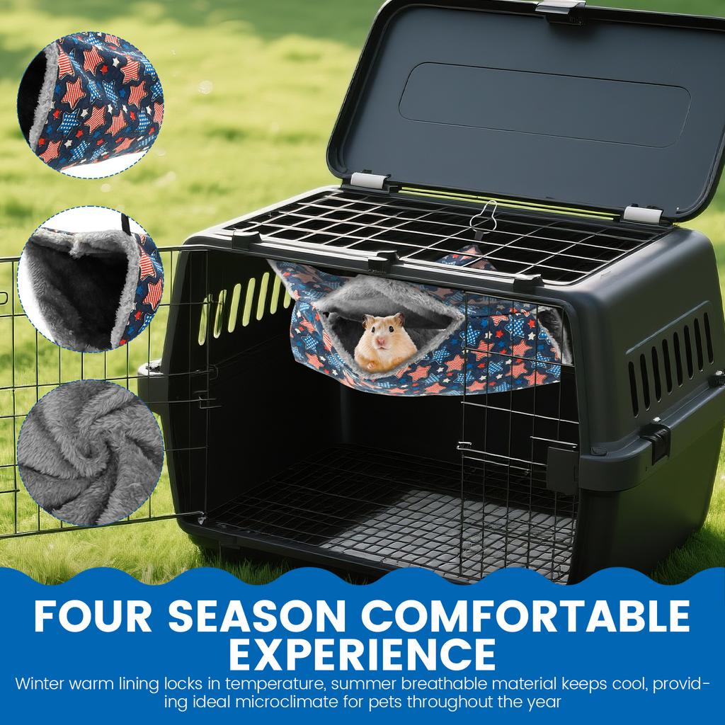 2 Pcs Ferret Hammock Polyester Guinea Pig Hammock with Loop and Tunnel Practical Pet Cage Accessories for Parrot Squirrel Mouse