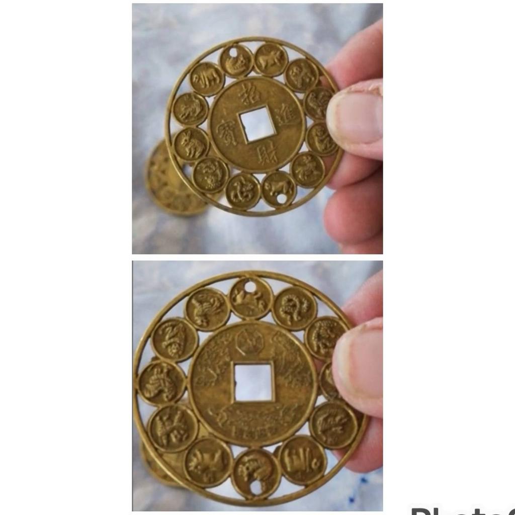 Thai Amulet Chinese Zodiac Ancient Coin Retro Vintage Protect Charm Talisman Powerful Wealth Success Health Lucky Jewelry Buddhist