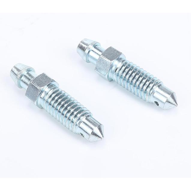 AC PERFORMANCE M7 X 1.0 Metric Brake Bleed Nipple Screw Bleeder Fitting Zinc Steel, Pack of 2