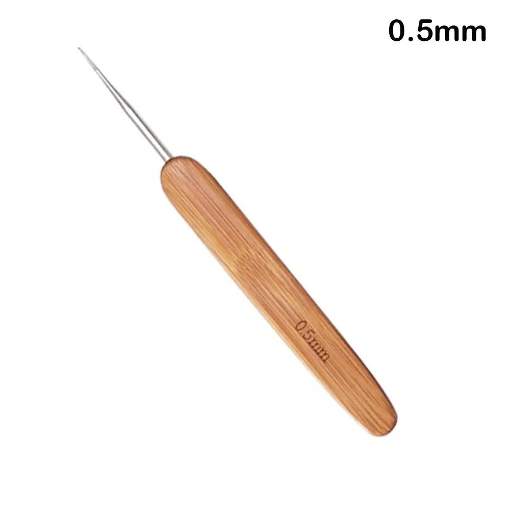 Handicraft Bamboo Wooden Crochet Hooks Small Size Long Bamboo Handle Crochet Knitting Crochet DIY Sewing Accessories
