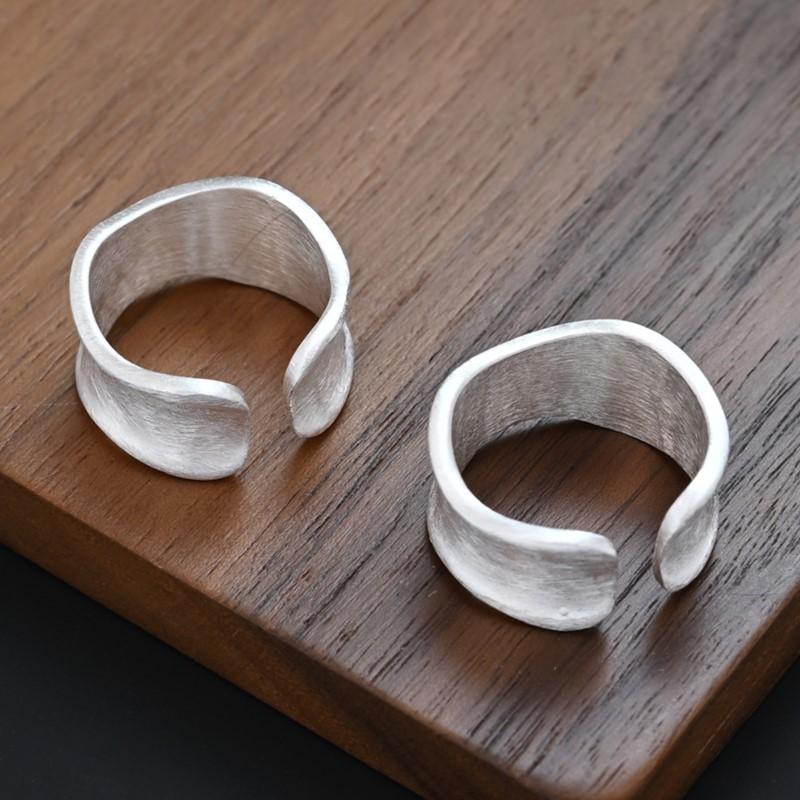 VENTFILLE 925 Sterling Silver Frosting Ring For Women Minimalist Irregular Versatile Fashion Elegant Jewelry Gift Dropshipping