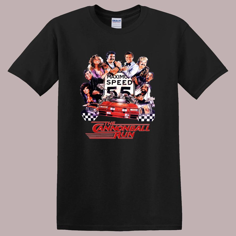 The Cannonball Run 80s Comedy Movie Men s Black T-Shirt Size S-5XL XXXXL