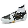 K100 Football Shoes Children Boys Girls Mid To High Height Flying Weave HG Long Nails FG Broken TF Flat Leather Surface Sport
