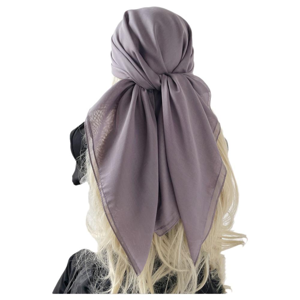 Solid Color Silk Scarves Thin Soft Fabric Bandana Scarf Elegant Square Scarves Head Covering