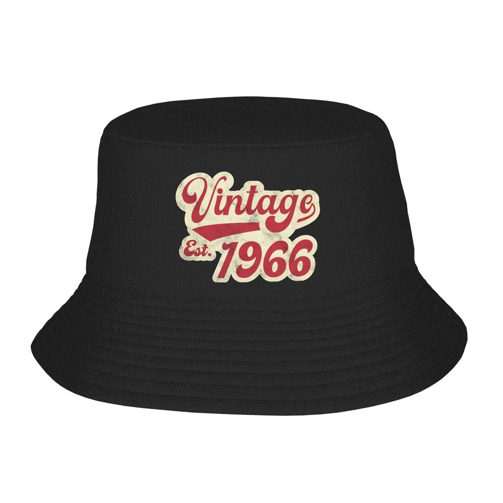 Men Women Kawaii Vintage 1966 60 Cool Birthday Gift Bucket Hats Accessories Bob Hat For Vocation Getaway Headwear Lightweight