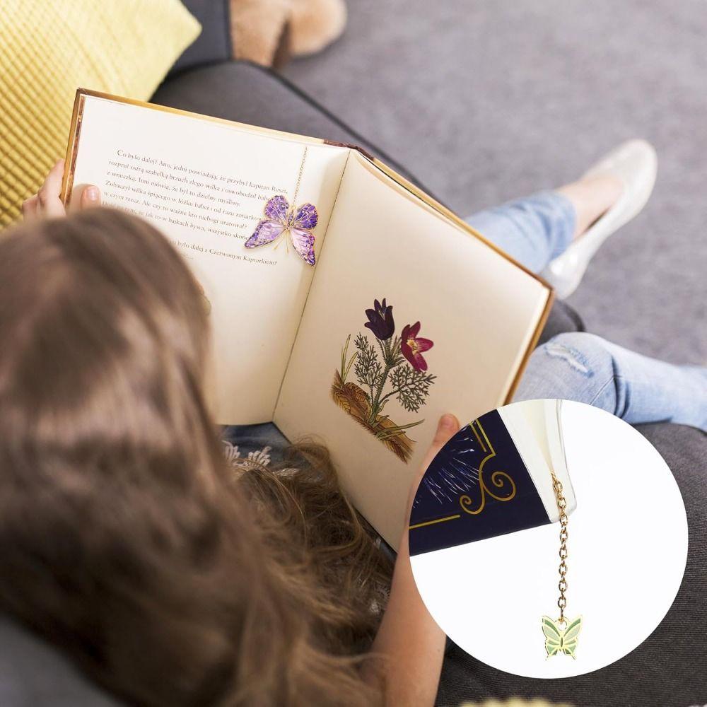 Separator Pages Metal Butterfly Bookmark Bronzing Pagination Mark  Readers